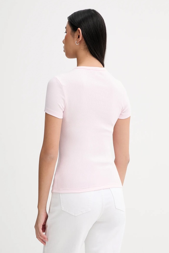 Odzież Tommy Jeans t-shirt damski bawełniany z elastanem DW0DW17881 różowy