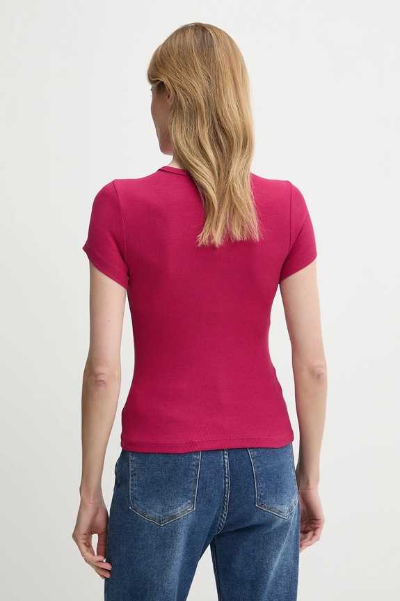 Tommy Jeans tričko dámske bavlnené s elastanom DW0DW17881 ružová SS26