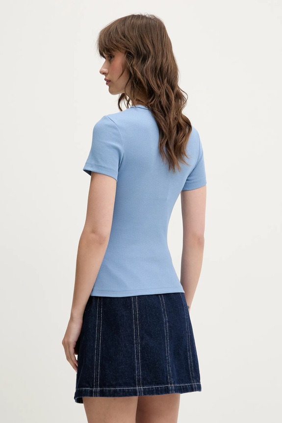 Oblečenie Tommy Jeans tričko dámske bavlnené s elastanom DW0DW17881 modrá