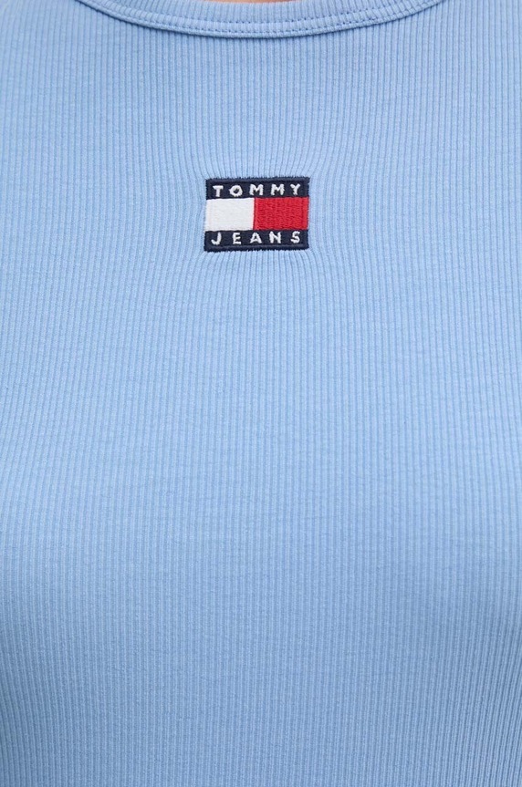 Tommy Jeans T-shirt damski bawełniany z elastanem niebieski DW0DW17881