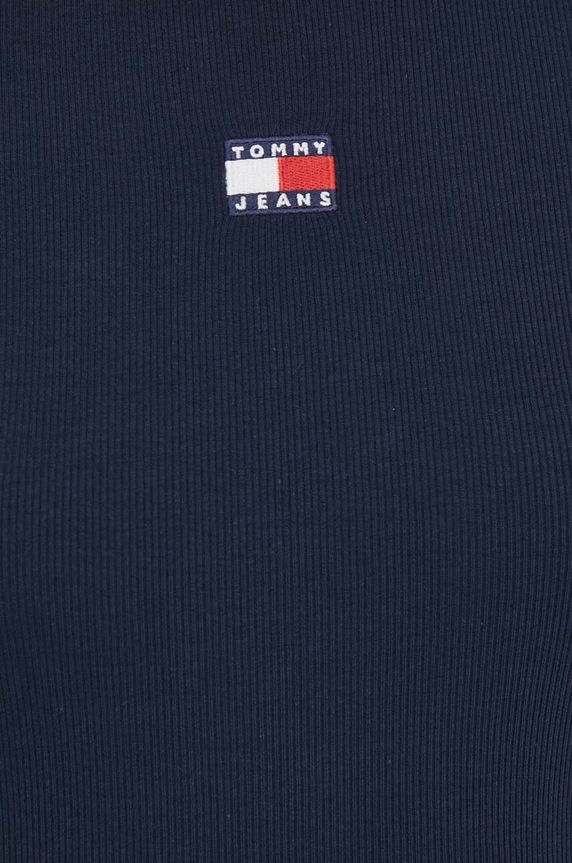Tommy Jeans t-shirt γυναικείο από βαμβάκι με ελαστάν σκούρο μπλε DW0DW17881