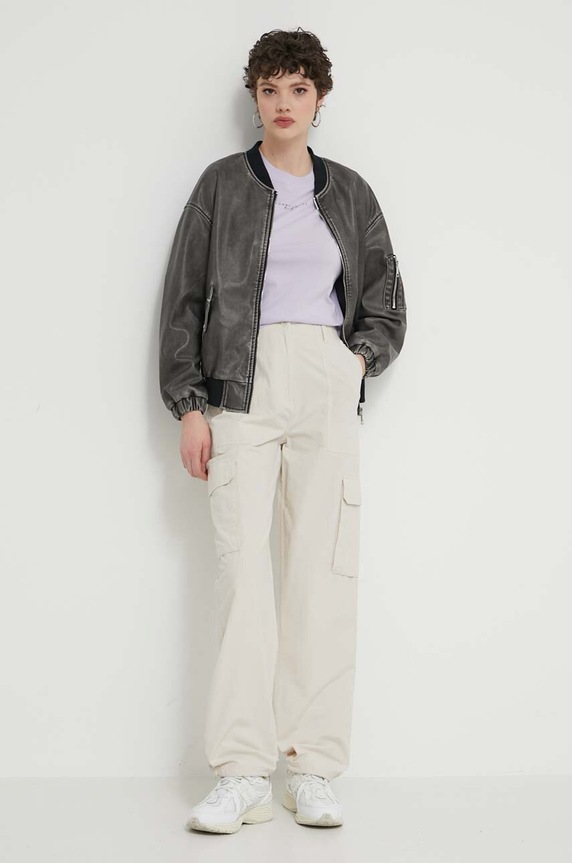 Tommy Jeans pamut póló DW0DW17828 lila SS24