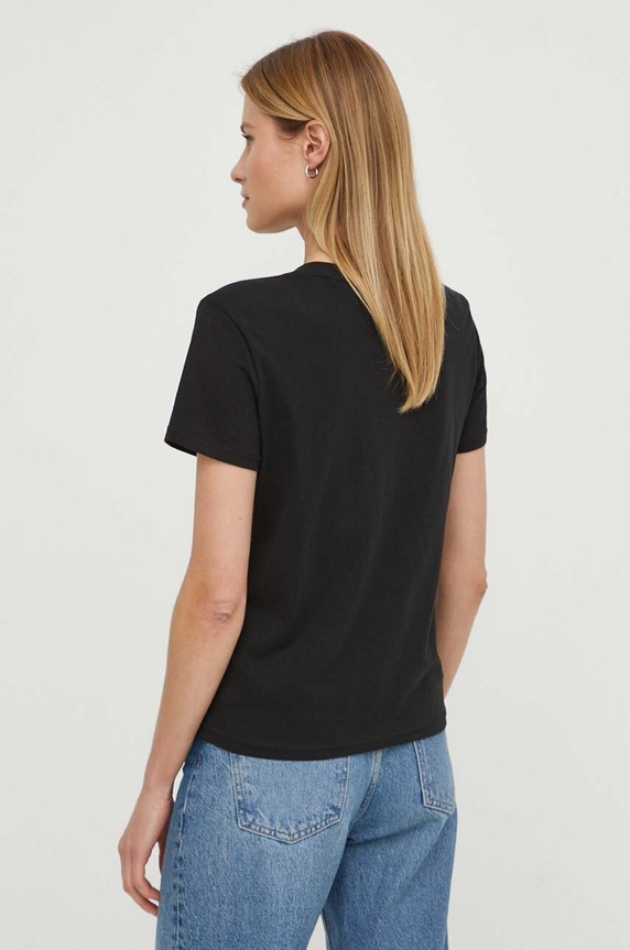 Ρούχα Βαμβακερό μπλουζάκι Tommy Jeans DW0DW17828 μαύρο