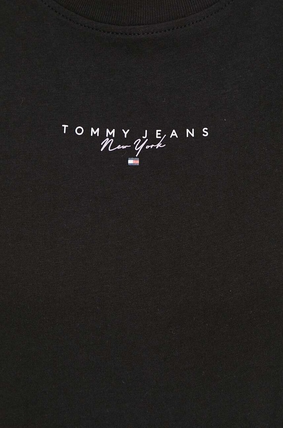 Βαμβακερό μπλουζάκι Tommy Jeans μαύρο DW0DW17828