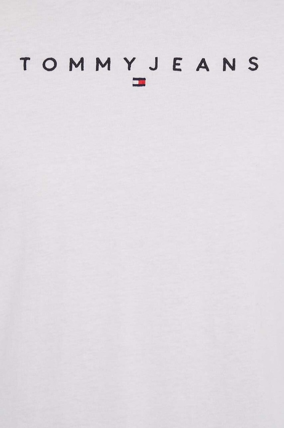 Βαμβακερό μπλουζάκι Tommy Jeans λευκό DW0DW17836