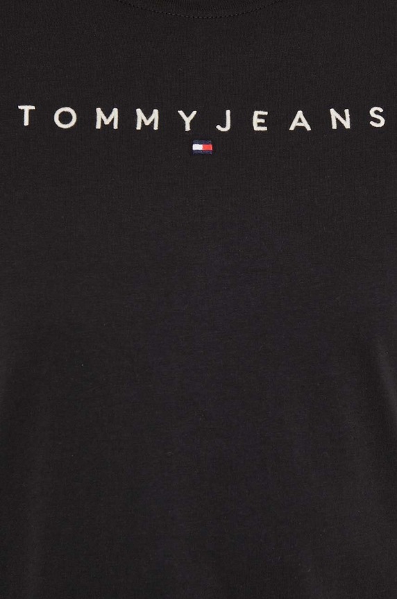 Βαμβακερό μπλουζάκι Tommy Jeans μαύρο DW0DW17836
