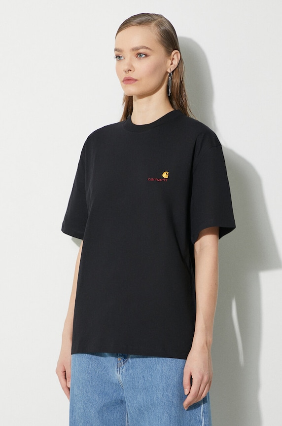 Carhartt WIP cotton t-shirt S/S American Script T-Shirt black I032218.89XX