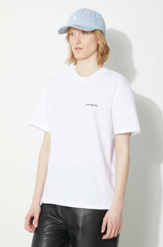 Carhartt WIP t-shirt in cotone S/S Script Embroidery T-S bianco I032293.00AXX