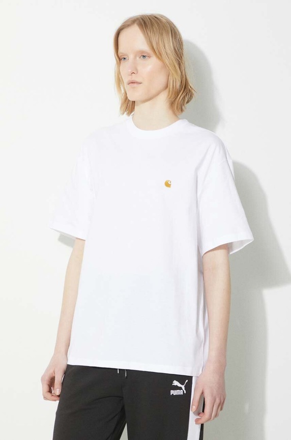 Pamučna majica Carhartt WIP S/S Chase T-Shirt bijela I033045.00RXX