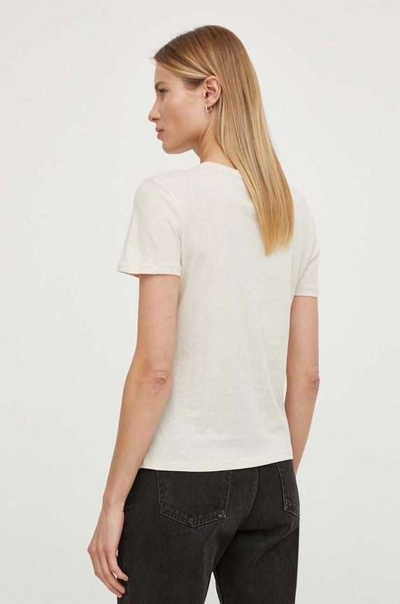 Îmbrăcăminte Tommy Jeans tricou din bumbac DW0DW14616 bej