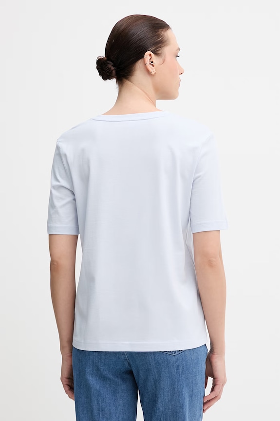 Odzież Lacoste T-shirt basic damski bawełniany TF7300 niebieski