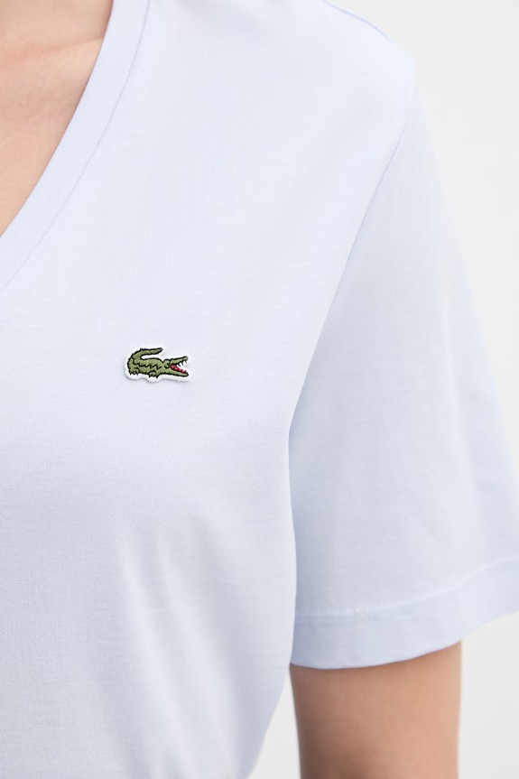 Lacoste T-shirt basic damski bawełniany TF7300 niebieski