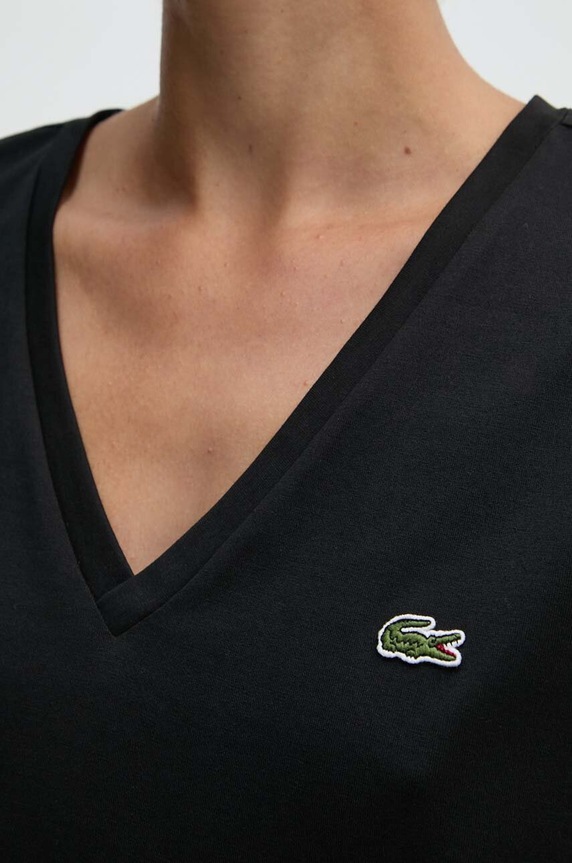Pamučna majica Lacoste TF7300 crna