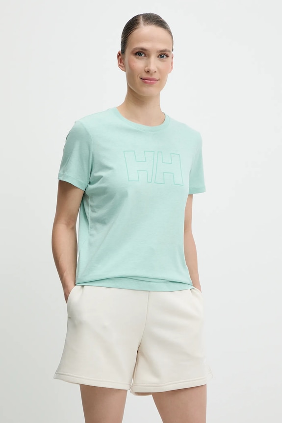 Tričko Helly Hansen jednofarebný tyrkysová 63192