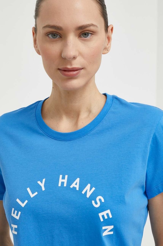 Bavlnené tričko Helly Hansen modrá 63341