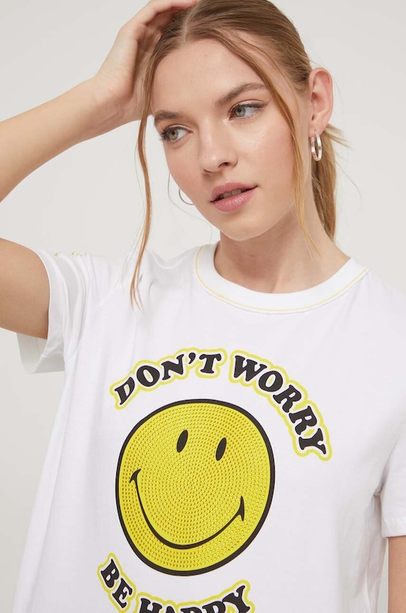 Desigual tricou alb 24SWTKAL