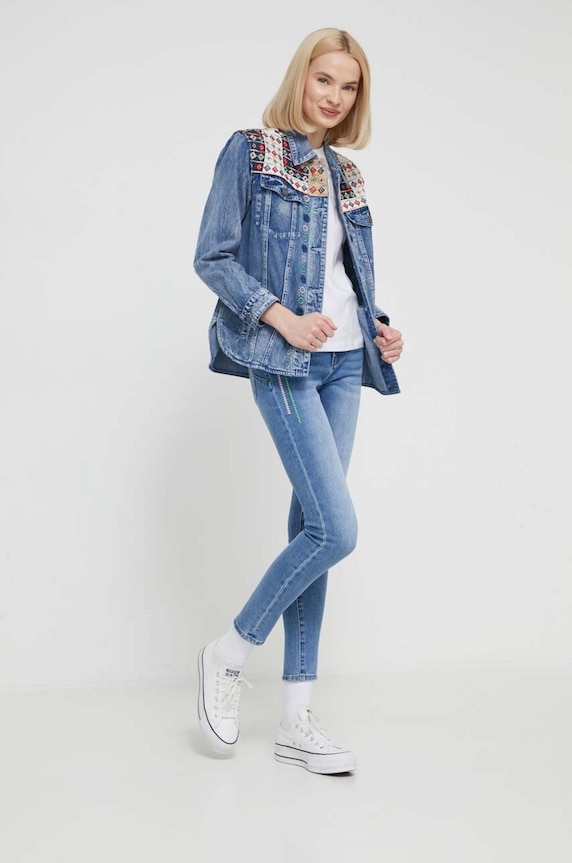 Desigual tricou din bumbac 24SWTK58 alb SS24