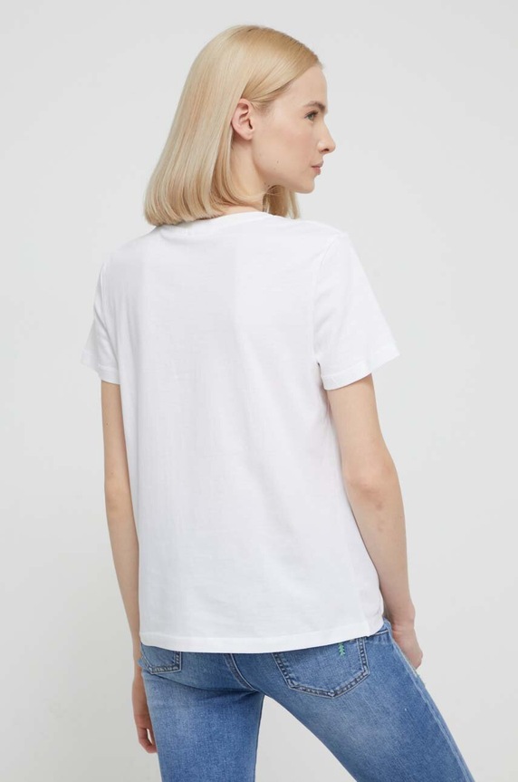 Îmbrăcăminte Desigual tricou din bumbac 24SWTK58 alb
