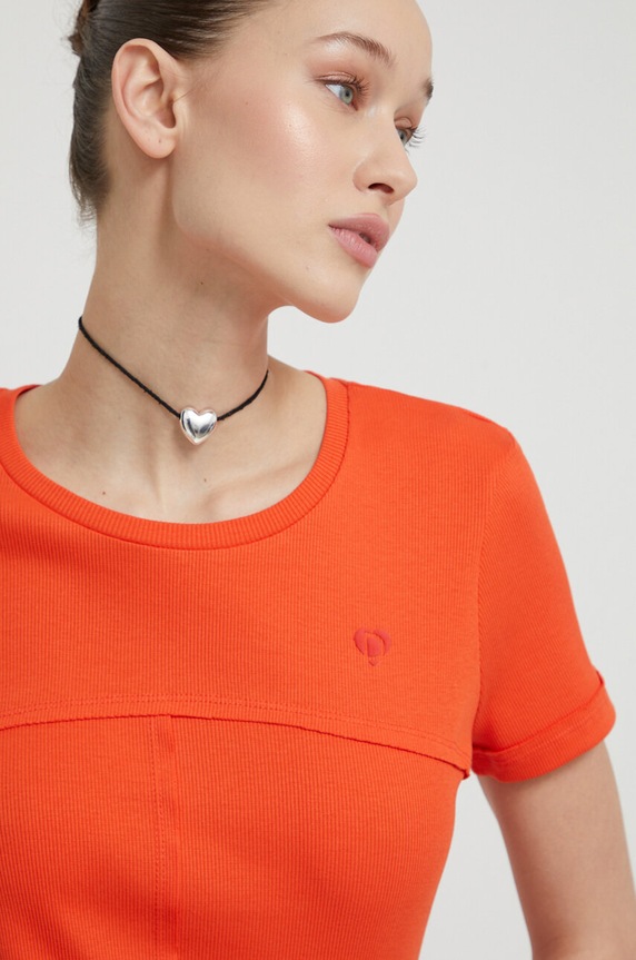Kratka majica Desigual 24SWTK67 oranžna