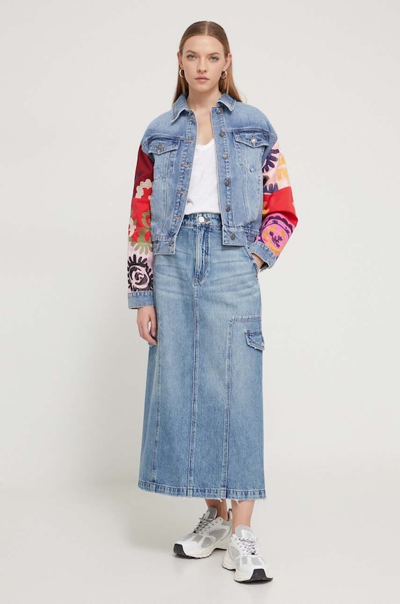 Desigual tricou din bumbac 24SWTK82 alb SS24