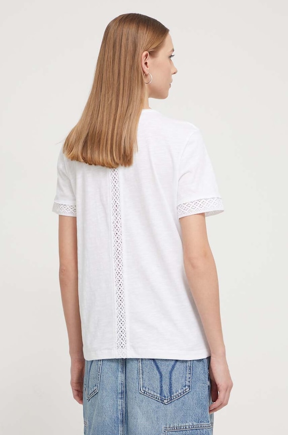 Îmbrăcăminte Desigual tricou din bumbac 24SWTK82 alb