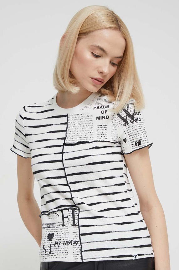 Tričko Desigual LOU regular bílá 24SWTKA8