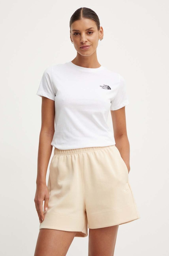 Bavlnené tričko The North Face W S/S Redbox Slim Tee NF0A87NMFN41 biela AW24