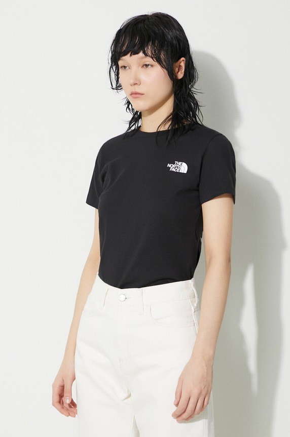 Abbigliamento The North Face t-shirt in cotone W S/S Redbox Slim Tee NF0A87NMJK31 nero