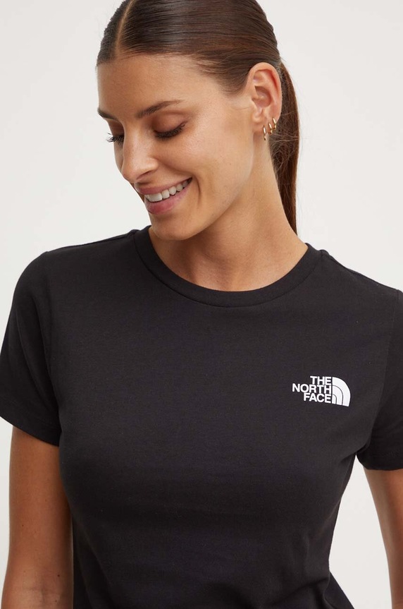 Bavlnené tričko The North Face W S/S Redbox Slim Tee čierna NF0A87NMJK31