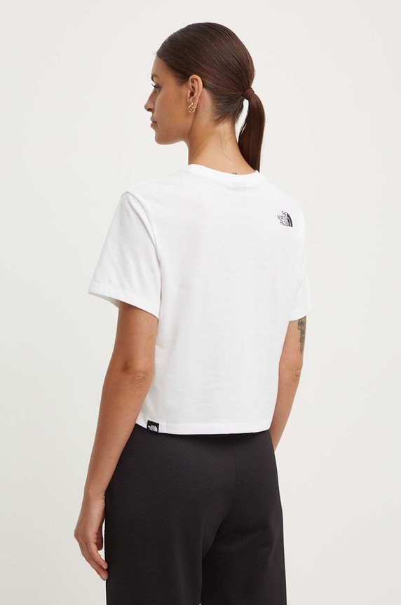 Abbigliamento The North Face t-shirt W Simple Dome Cropped Slim Tee NF0A87U4FN41 bianco