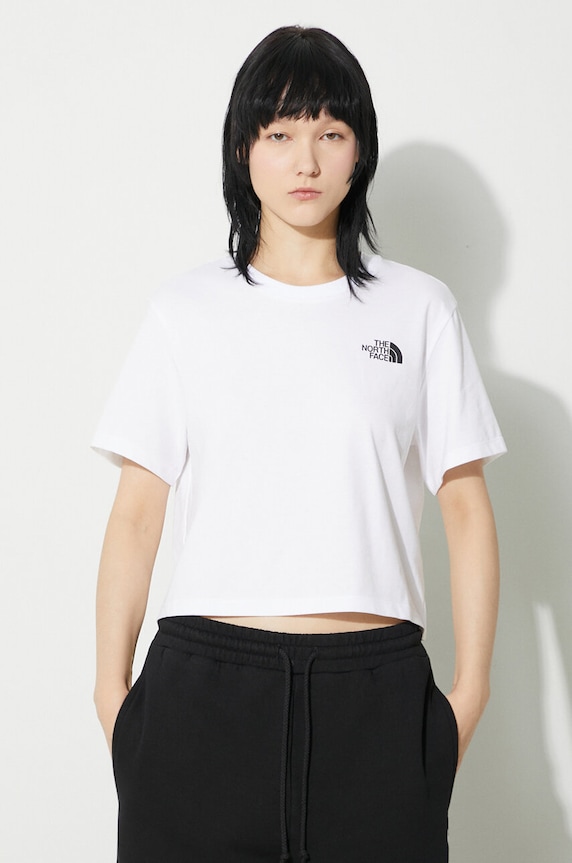 Clothing The North Face t-shirt W Simple Dome Cropped Slim Tee NF0A87U4FN41 white