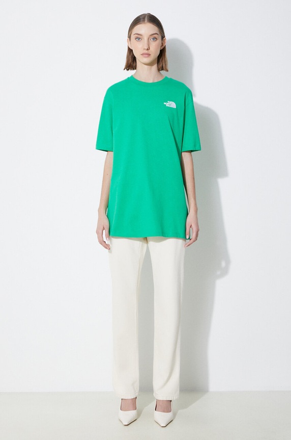 The North Face cotton t-shirt W S/S Essential Oversize Tee NF0A87NQPO81 green SS24