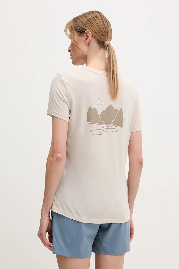 Viking T-shirt trekkingowy damski Morain beżowy 500.26.7111