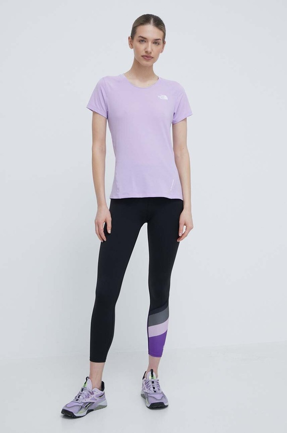 Αθλητικό μπλουζάκι The North Face Lightning Alpine NF0A87HVQZI1 μωβ SS24