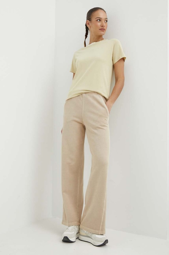 Βαμβακερό μπλουζάκι The North Face NF0A87DJ3X41 μπεζ SS24