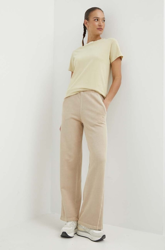 Βαμβακερό μπλουζάκι The North Face NF0A87DJ3X41 μπεζ SS24