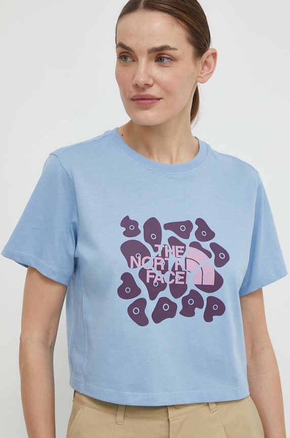 The North Face t-shirt bawełniany niebieski NF0A880MQEO1