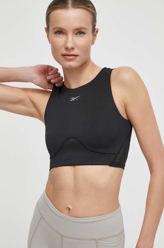 Top za trening Reebok LUX Collection bez uzorka crna 100075373