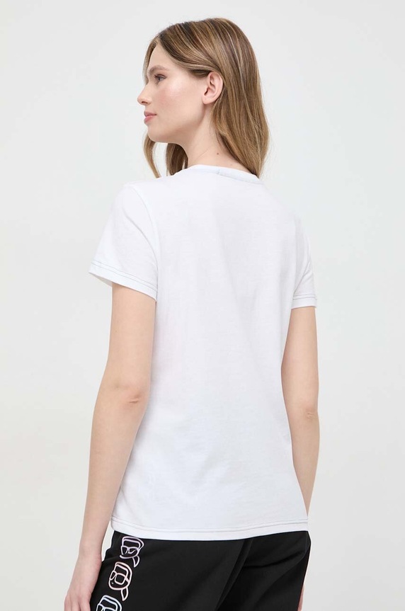 Îmbrăcăminte Karl Lagerfeld tricou din bumbac 24UW1735 alb