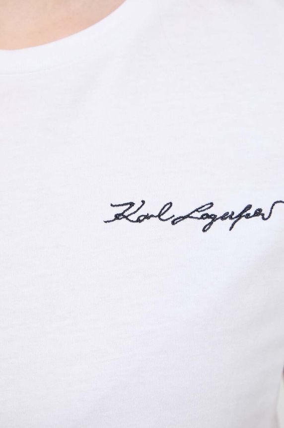 Karl Lagerfeld tricou din bumbac 24UW1735 alb