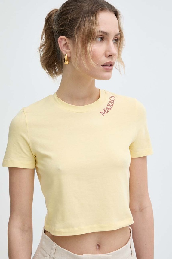 MAX&Co. t-shirt elasztánnal sárga 2416941094200
