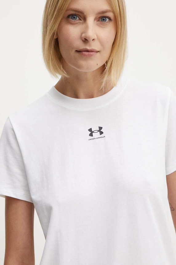Under Armour póló női pamuttal Campus Core elasztánnal fehér 1383648