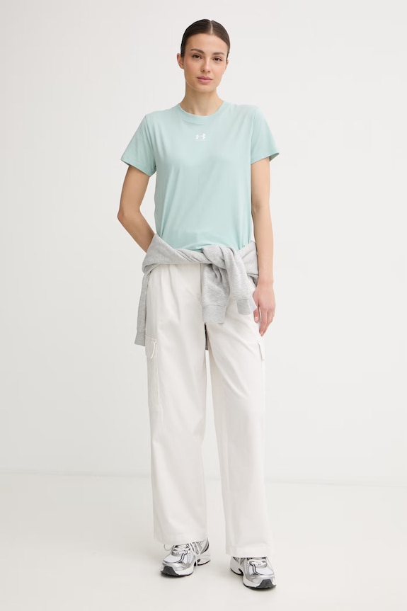 Under Armour T-shirt damski z bawełną Campus Core 1383648 turkusowy SS26
