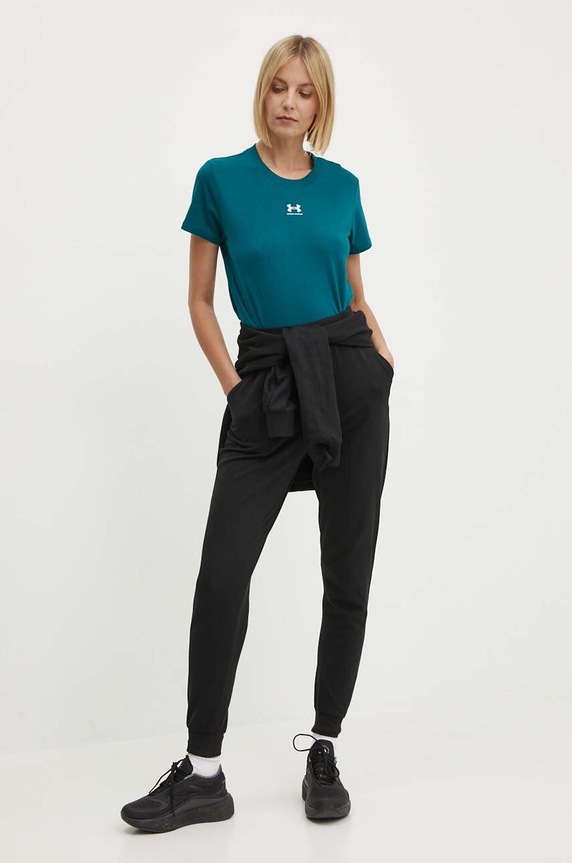 Under Armour t-shirt γυναικείο με βαμβάκι Campus Core 1383648 πράσινο SS26