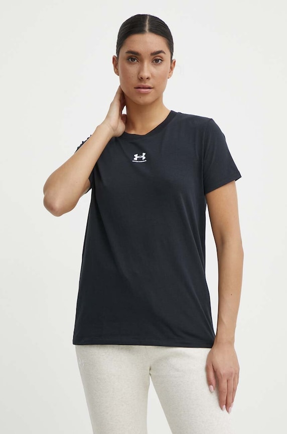 Under Armour t-shirt női pamuttal Campus Core fekete 1383648