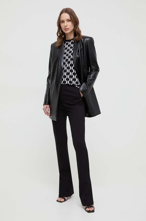 Bavlněné tričko Karl Lagerfeld 241W1700 černá SS24