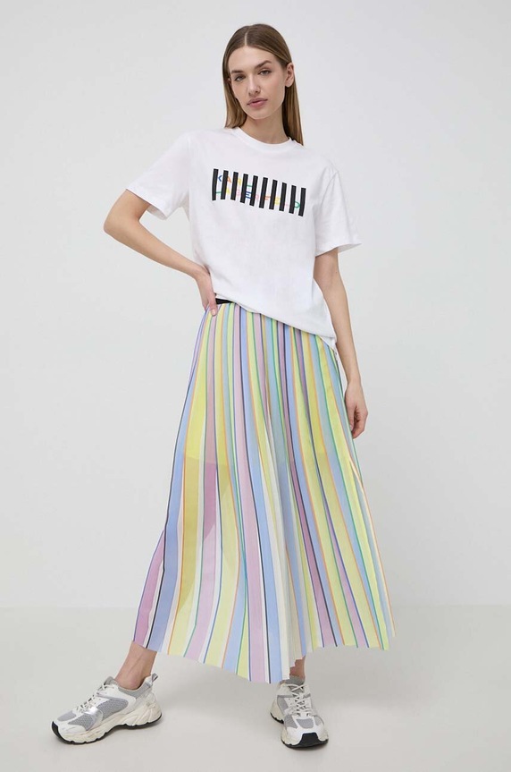 Karl Lagerfeld pamut póló 241W1714 bézs SS24