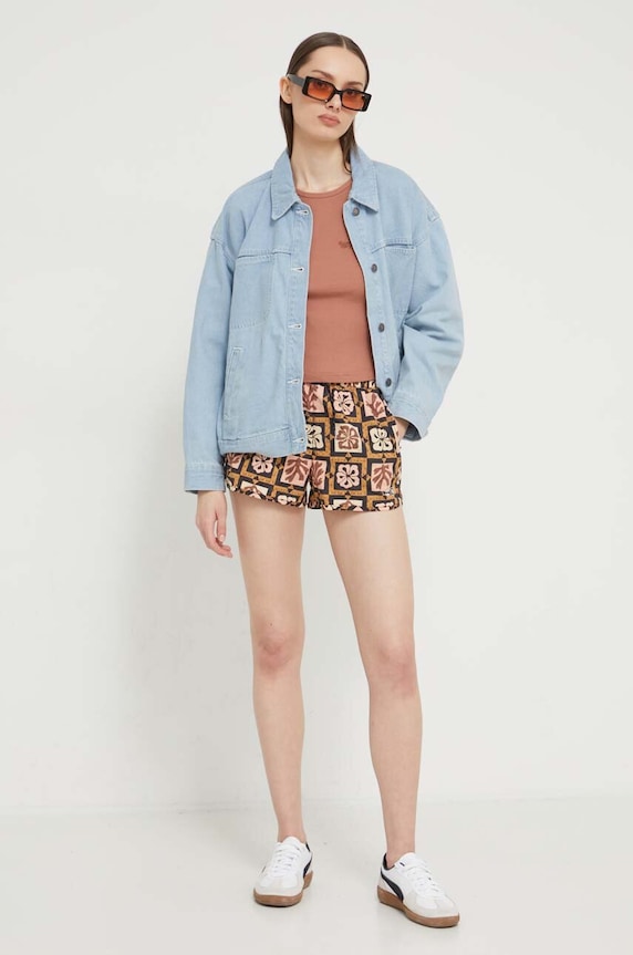 Superdry pamut top W6011890A.2BK barna SS24