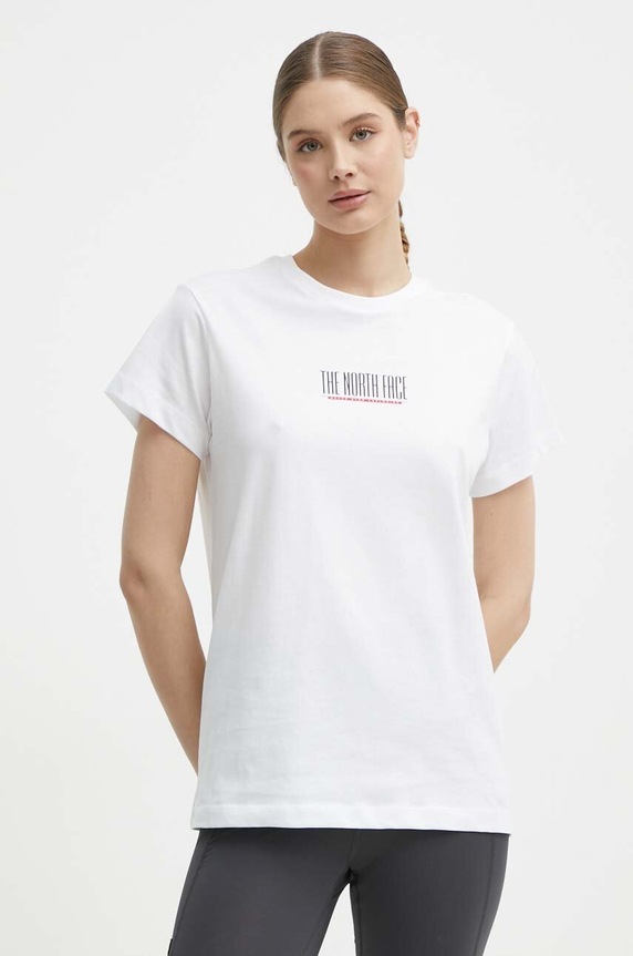 Bavlnené tričko The North Face biela NF0A87E9FN41