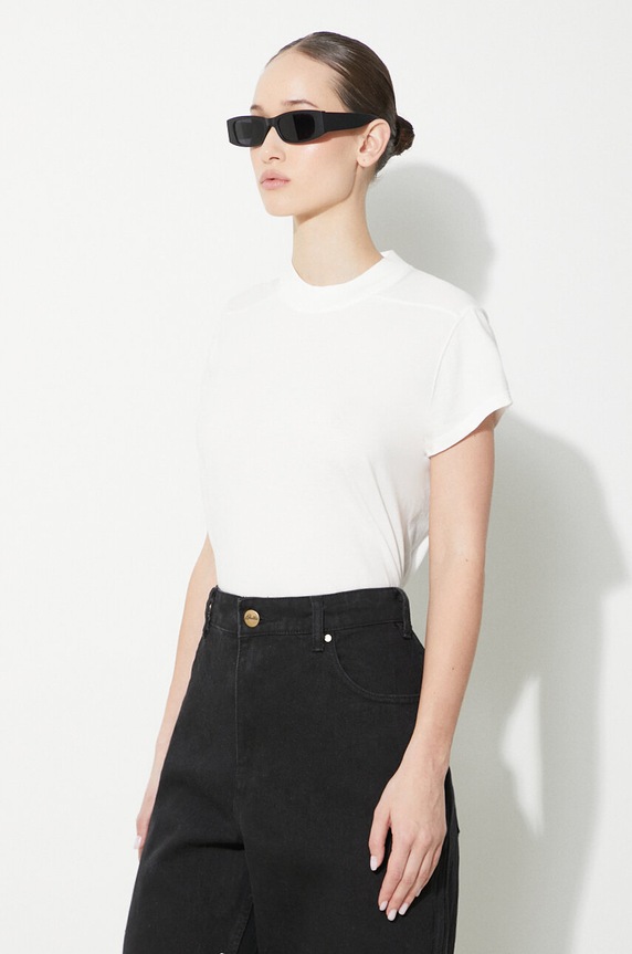 Памучна тениска Rick Owens Small Level T-Shirt бял DS01D1208.RN.11